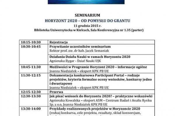 Horyzont 2020 - od pomysłu do grantu