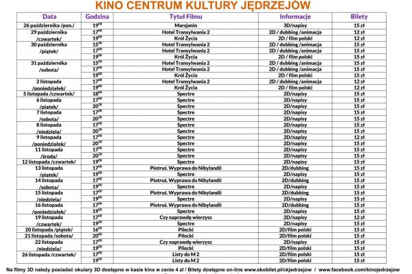 Kino Centrum Kultury w Jędrzejowie poleca