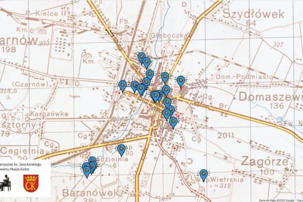 Mapa obecności Żydów w Kielcach