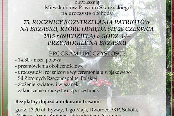 Rocznica rozstrzelania polskich patriotów na Brzasku