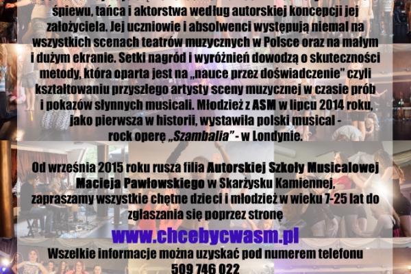 Rusza filia Autorskiej Szkoły Musicalowej