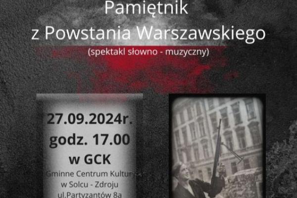 Spektakl słowno-muzyczny „Pamiętnik z Powstania Warszawskiego” w Solcu-Zdroju