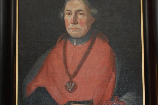 Kościół św. Wojciecha - Portret fundatora pierwszego kościoła murowanego Józefa Rogalli - Fot. Agnieszka Markiton