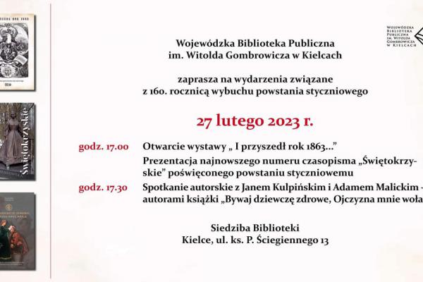 Obchody 160. rocznicy powstania styczniowego w WBP w Kielcach