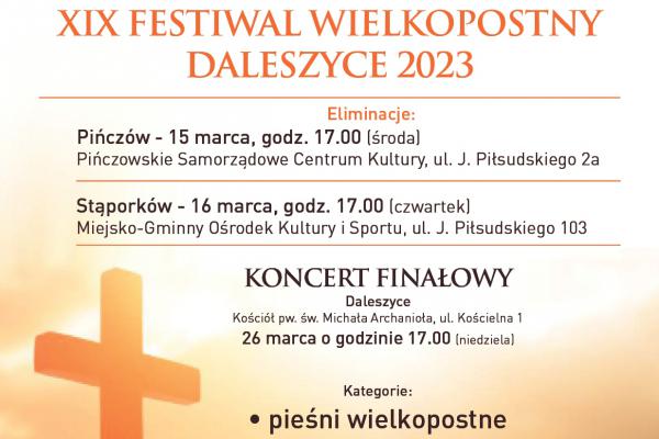 Lista osób zakwalifikowanych do koncertu finałowego XIX Festiwalu Wielkopostnego Daleszyce 2023