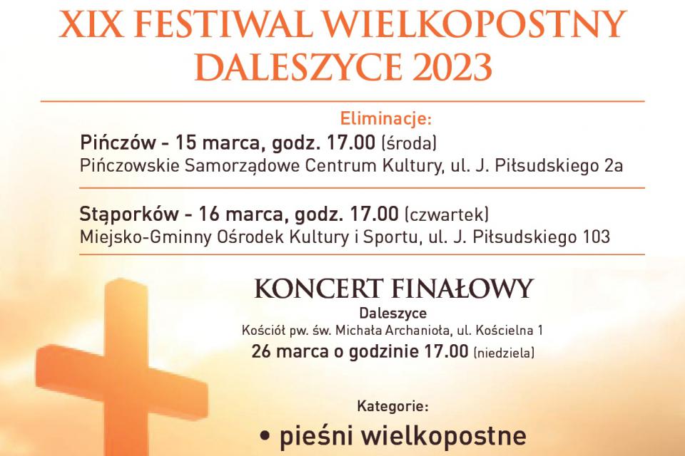 XIX Festiwal Wielkopostny Daleszyce 2023 – eliminacje w Pińczowie i Stąporkowie