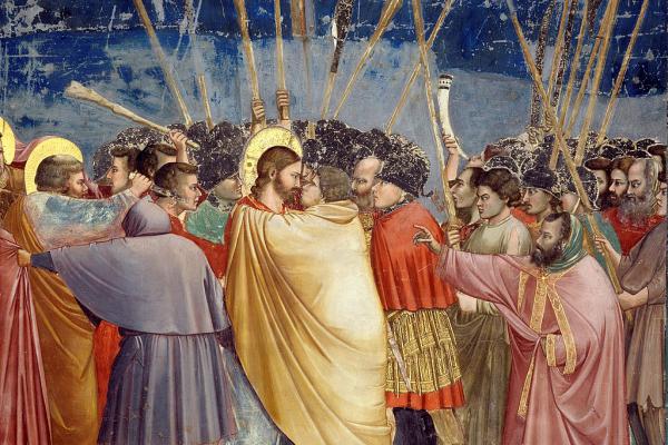 POCAŁUNEK JUDASZA, pędzla Giotta - Giotto di Bondone, Public domain, Wikimedia Commons