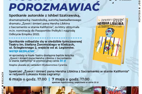 06.05. | Spotkanie z Ishbel Szatrawską w Teatrze im. St. Żeromskiego w Kielcach 