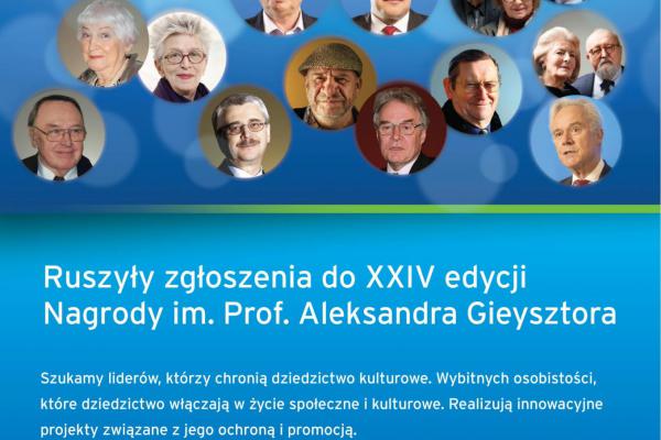 Trwa nabór zgłoszeń do tegorocznej edycji Nagrody im. prof. Aleksandra Gieysztora 