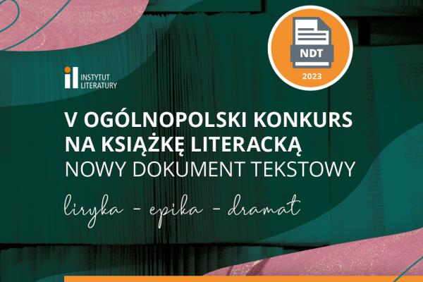 V Ogólnopolski Konkurs na Książkę Literacką pt. NOWY DOKUMENT TEKSTOWY