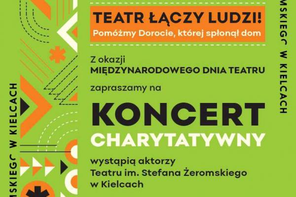Zaproszenie na koncert charytatywny w Teatrze im. Stefana Żeromskiego w Kielcach