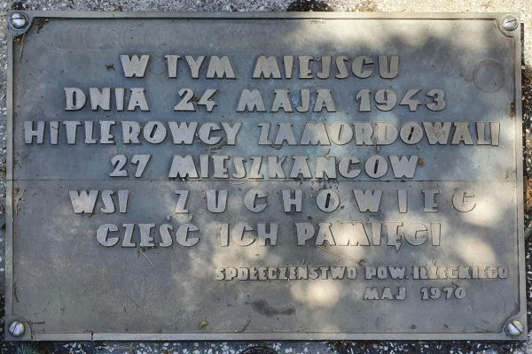 Pomnik ofiar pacyfikacji wsi Żuchowiec i Gębice 1943 r. - Fot. Agnieszka Markiton