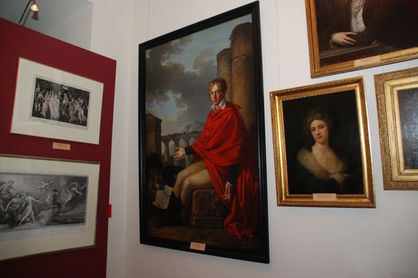 Otwarcie wystawy - Najcenniejsze zabytki Muzeum Narodowego w Kielcach - Nieokreślony malarz, George Noel Gordon lord Byron na tle Forum Rzymskiego w Atenach, 1 ćw. XIX w.
Fot.A.Markiton