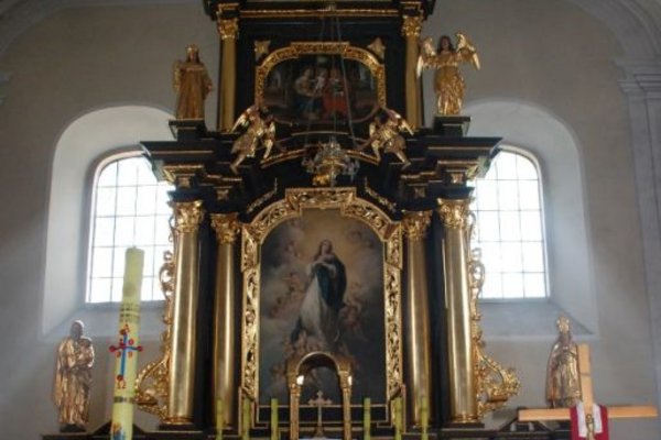 Sobków - Kościół Parafialny - Barokowy ołtarz główny