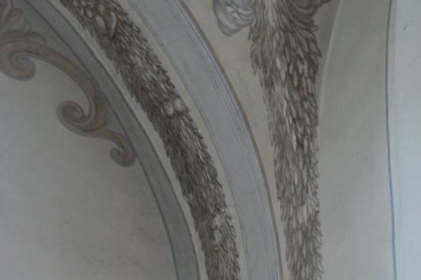 Sobków - Kościół Parafialny - Oparcie żebra sklepienia na ścianie