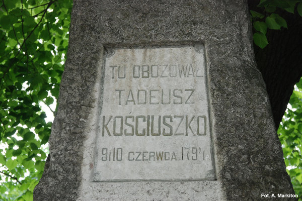 Obelisk poświecony upamiętnieniu faktu obozowania w Kielcach w czerwcu 1794 r. korpusu Tadeusza Kościuszki