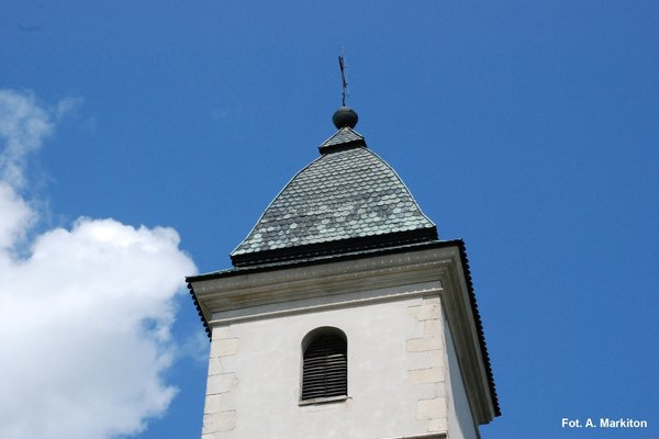 Kościół parafialny w Sancygniowie                          - Przykrycie wieży.