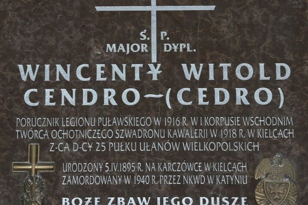 Kielce - ul. Karczówkowska - Karczówka - Tablica poświęcona Wincentemu Witoldowi Cendro