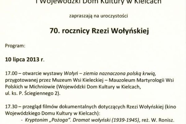 70. rocznica rzezi wołyńskiej 