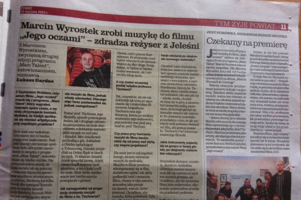 lnformacje w prasie na temat filmu - Źródło: kino WDK