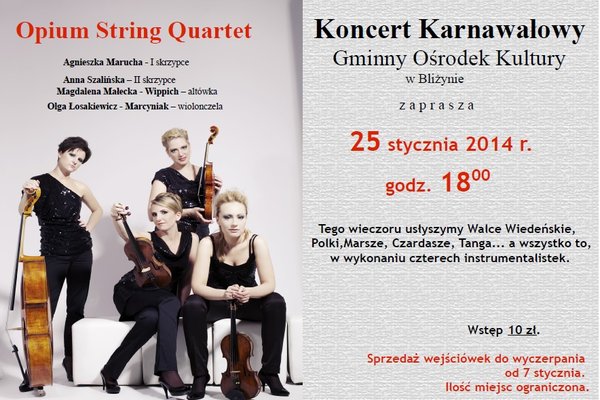 Koncert karnawałowy Opium String Quartet