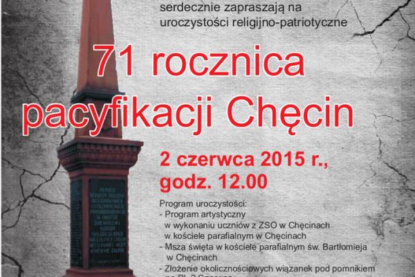 71. rocznica pacyfikacji Chęcin